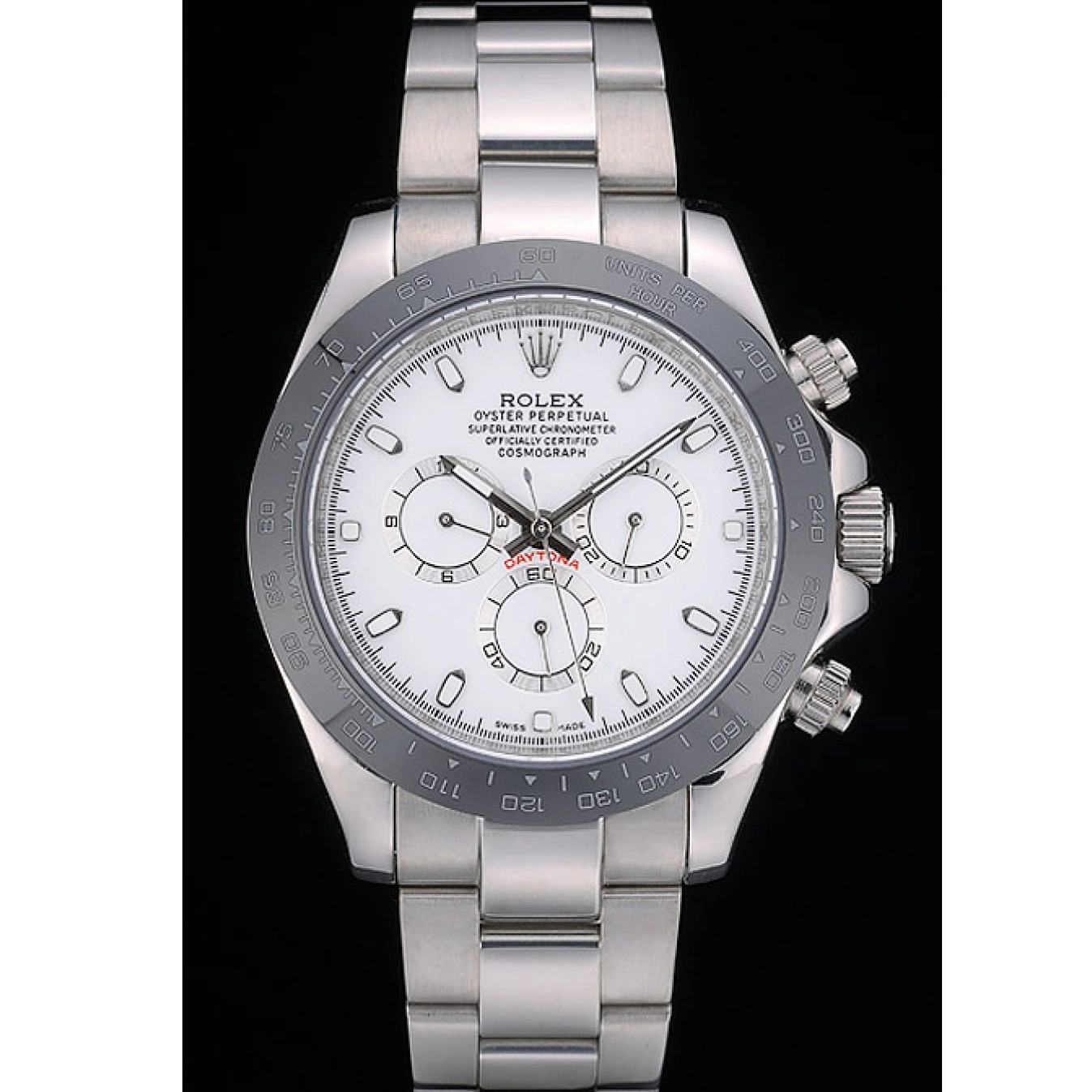 Aaa replica watch Tachymeter Strap Black Ceramic Dial Steep White Stainless 80249 Rolex Daytona 0817